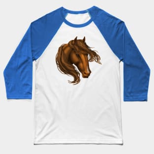 Horse Head - Chestnut Snip Baseball T-Shirt
